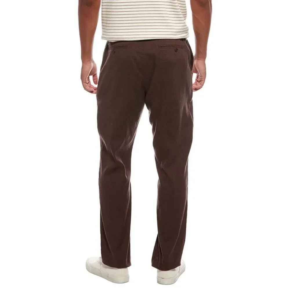 Onia Mens  Stretch Linen Trouser, Brown